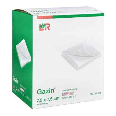 Gazin Mullkomp.7,5x7,5 cm steril 8fach