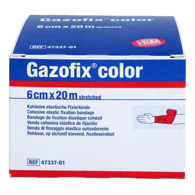 Gazofix color Fixierbinde kohäsiv 6 cmx20 m pink