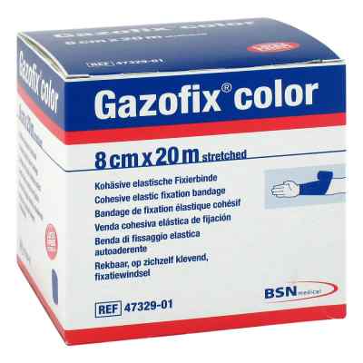 Gazofix color Fixierbinde kohäsiv 8 cmx20 m blau