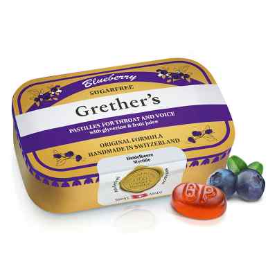 Grethers Blueberry zuckerfrei Pastillen 110 g od Hager Pharma GmbH PZN 11863201