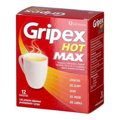Gripex Hot Max (HotActiv Forte) saszetki 12  od US PHARMACIA SP. Z O.O. PZN 08300111