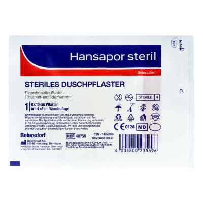 Hansapor steril Duschpflaster 8x10 cm 1 szt. od Beiersdorf AG PZN 14350063