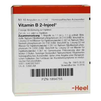 Heel Vitamin B2 Injeel, ampułki 10 szt. od Biologische Heilmittel Heel GmbH PZN 01894755