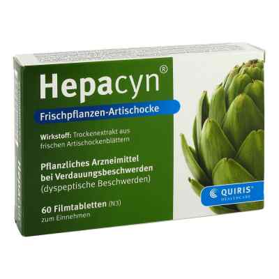 Hepacyn Frischpflanzen Artischocke Filmtabl. 60 szt. od Quiris Healthcare GmbH & Co. KG PZN 09155655