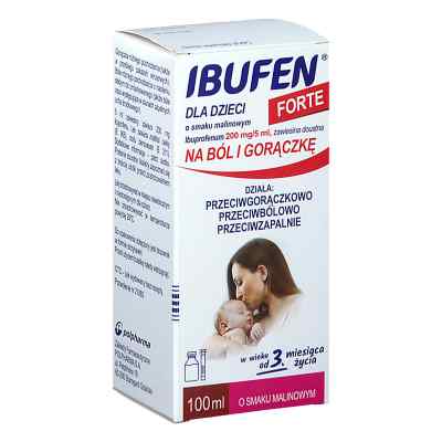 Ibufen dla dzieci forte o smaku malinowym 100 ml od ZAKŁADY FARMACEUTY. POLPHARMA S.A. ODDZIAŁ MEDANA  PZN 08300593