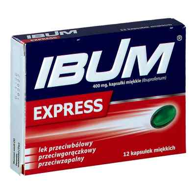 Ibum Express kapsułki miękkie 12  od PRZEDSIĘBIORSTWO PRODUKCJI FARMACEUTYCZNEJ HASCO-L PZN 08301593