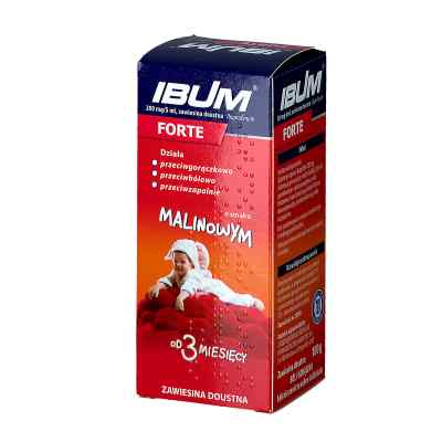 Ibum Forte zawiesina 200mg/5ml smak malinowy 100 g od PRZEDSIĘBIORSTWO PRODUKCJI FARMA PZN 08300345