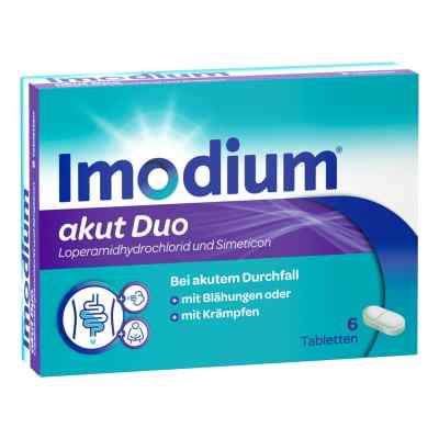 Imodium akut Duo - na ostrą biegunkę, wzdęcia i skurcze 6 szt. od Kenvue Germany GmbH (OTC) PZN 17382690