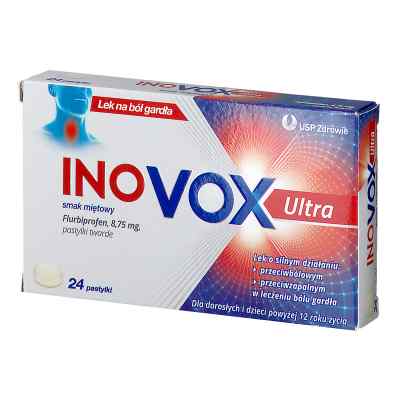 Inovox Ultra pastylki smak miętowy 24  od PIERRE FABRE MEDICAMENT PZN 08300894
