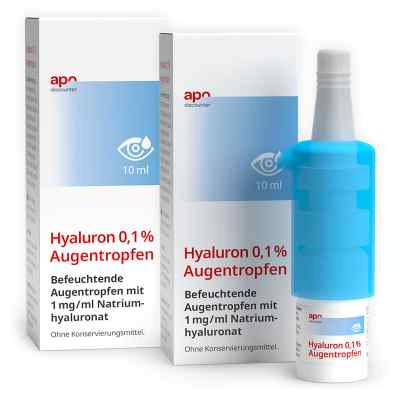 Krople do oczu Apodiscounter Hyaluron 0,1% zestaw 2x10 ml od OPTIMA MEDICAL SWISS AG PZN 08102904