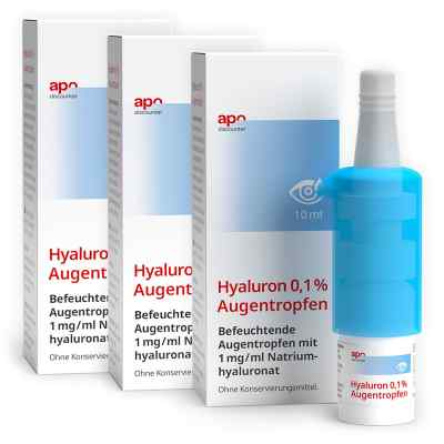 Krople do oczu Apodiscounter Hyaluron 0,1% zestaw 3x10 ml od OPTIMA MEDICAL SWISS AG PZN 08102905