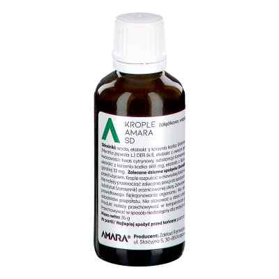 Krople Żołądkowe Amara SD wspierające funkcjonowanie układu traw 35 g od ZAKŁ. FARMACEUTYCZNY AMARA SP. Z O.O. PZN 08305828
