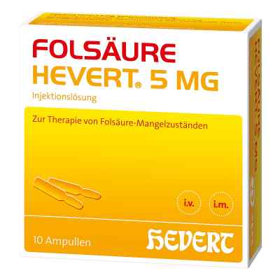 Kwas foliowy Hevert 5 mg ampułki 10 szt. od Hevert Arzneimittel GmbH & Co. K PZN 04375429