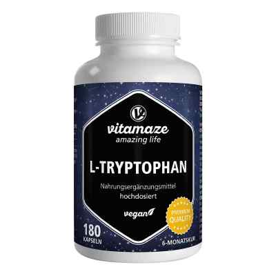 L-tryptophan 500 mg hochdosiert vegan Kapseln 180 szt. od Vitamaze GmbH PZN 16018692