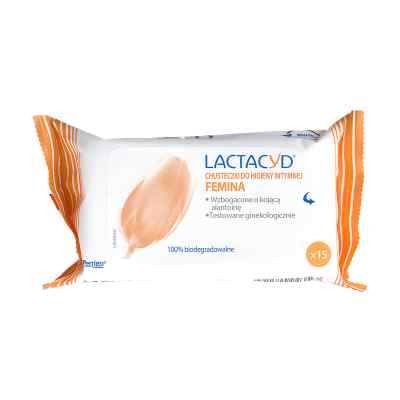 Lactacyd Femina chusteczki do higieny intymnej 15 szt. od OMEGA PHARMA INTERNATIONAL NV PZN 08300784