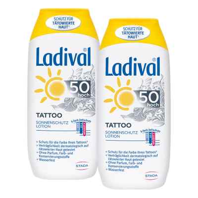 Ladival Tattoo Sonnenschutz Lotion Lsf 50 200 ml  GRATIS Ladival 2 szt. od  PZN 08101468