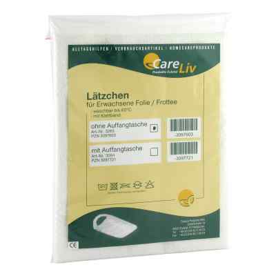 Lätzchen Erwachsenen  folie/frottee weiss mit Klettband