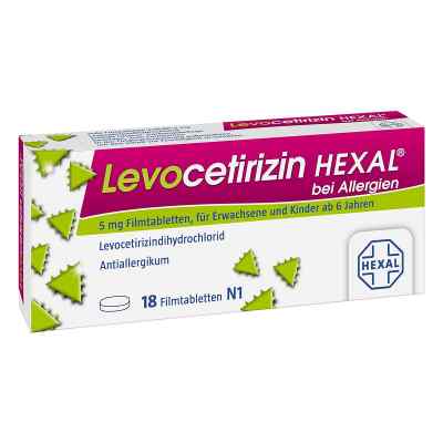 Levocetirizin Hexal bei Allergien 5 mg Filmtabletten 18 szt. od Hexal AG PZN 14238248