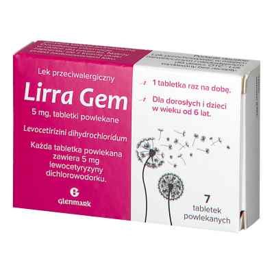 Lirra Gem 5 mg tabletki 7  od GLENMARK PHARMACEUTICALS S.R.O. PZN 08300922