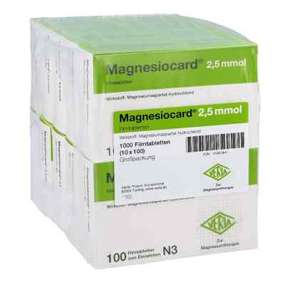 Magnesiocard 2,5 mmol Filmtabl. 10X100 szt. od Verla-Pharm Arzneimittel GmbH &  PZN 01667841