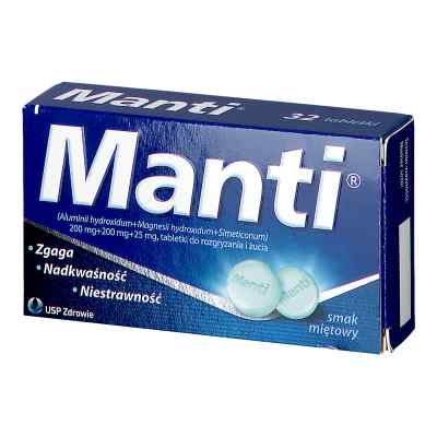 Manti smak miętowy tabletki do żucia 32  od US PHARMACIA SP. Z O.O. PZN 08300414