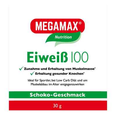 Megamax Eiweiss 100 proszek o smaku czekoladowym 30 g od Megamax B.V. PZN 09198110