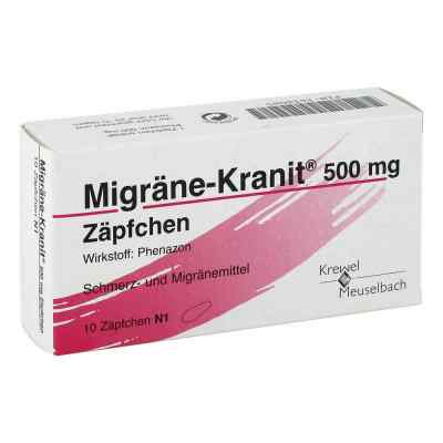 Migraene Kranit 500 mg czopki 10 szt. od HERMES Arzneimittel GmbH PZN 03438085