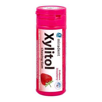 Miradent Xylitol gumy do żucia truskawkowe 30 g od Hager Pharma GmbH PZN 11287068