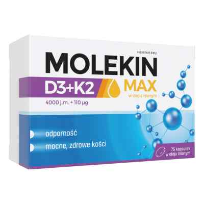 Molekin D3 + K2 Max w oleju lnianym kapsułki