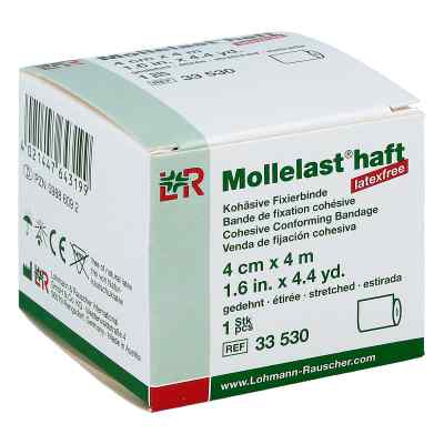 Mollelast haft latexfrei 4cmx4m gedehnt weiss