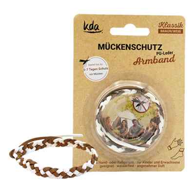 Mückenschutz Armband Pu Leder braun/weiss Kda 1 szt. od KDA Pharmavertrieb Arndt GmbH PZN 15319121