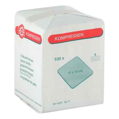 Mullkompressen 10x10cm 8-fach unsteril 100 szt. od NOBAMED Paul Danz AG PZN 07099674