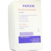 Mullkompressen 7,5x7,5cm 8-fach unsteril 100 szt. od Param GmbH PZN 04525923