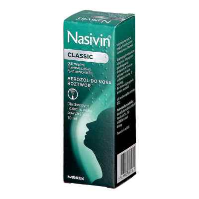 Nasivin Classic 0,05% aerozol do nosa 10 ml od MERCK SELBSTMEDICATION GMBH PZN 08300967