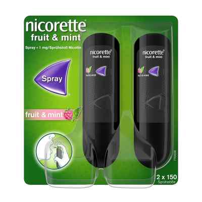 Nicorette Fruit & Mint Spray 1 mg/Sprühstoss 2 szt. od Johnson & Johnson GmbH (OTC) PZN 15293692