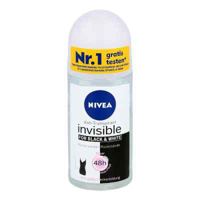 Nivea Deo Roll-on invisible black & white Clear 50 ml od Beiersdorf AG/GB Deutschland Ver PZN 11325202