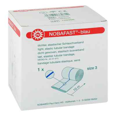 Nobafast Schlauchverband elastisch Größe 3  10 m blau