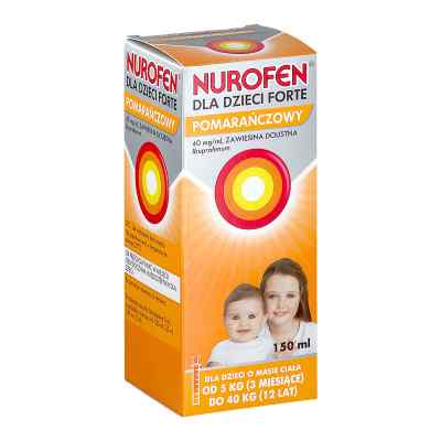 Nurofen dla dzieci Forte pomarańczowy 150 ml od RECKITT BENCKISER HEALTHCARE (UK PZN 08301760
