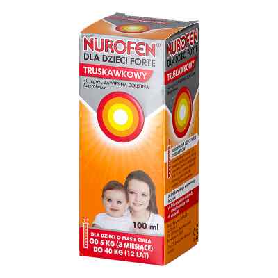 Nurofen dla dzieci Forte truskawkowy 100 ml od RECKITT BENCKISER HEALTHCARE (UK PZN 08300759