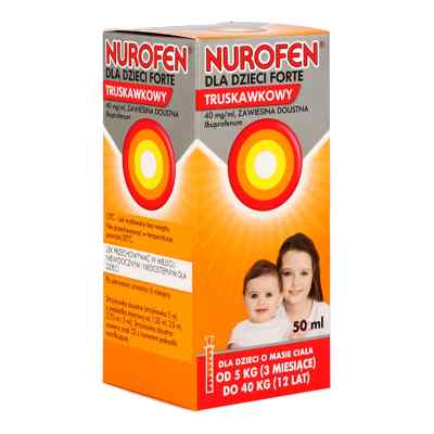 Nurofen dla dzieci Forte truskawkowy 40 mg/ml zawiesina doustna 50 ml od RECKITT BENCKISER HEALTHCARE (UK PZN 08300515
