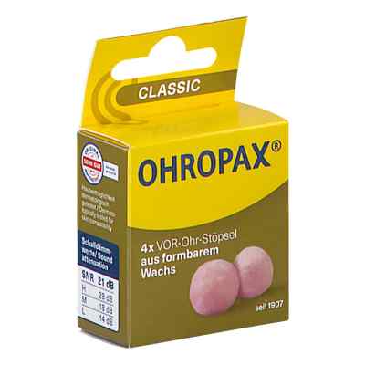 Ohropax Classic Wachs Vor-ohr Stöpsel 4 szt. od OHROPAX GmbH PZN 19412567
