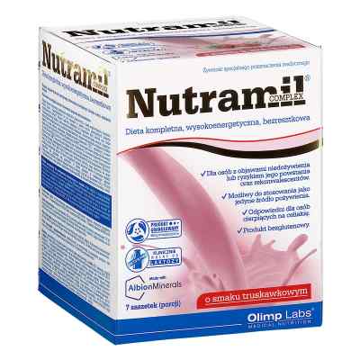 Olimp Nutramil Complex o smaku truskawkowym saszetki