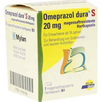 Omeprazol dura S 20 mg Kapseln magensaftr. 7 szt. od Mylan Healthcare GmbH PZN 06100180