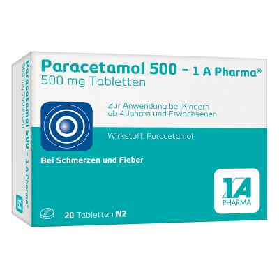 Paracetamol 500-1A Pharma tabletki  20 szt. od 1 A Pharma GmbH PZN 02481587