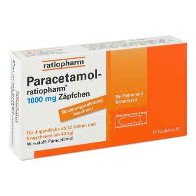 Paracetamol ratiopharm 1000 mg Erw.-suppos. 10 szt. od ratiopharm GmbH PZN 03953611
