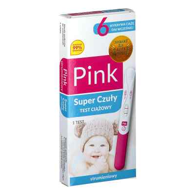 Pink Strumieniowy Super Czuły test ciążowy  1  od HYDREX DIAGNOSTICS SP. Z O.O.SP. PZN 08302955