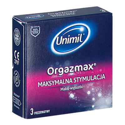 Prezerwatywy UNIMIL OrgazMax lateksowe z wypustkami 3  od ANSELL INCORPORATED PZN 08303313