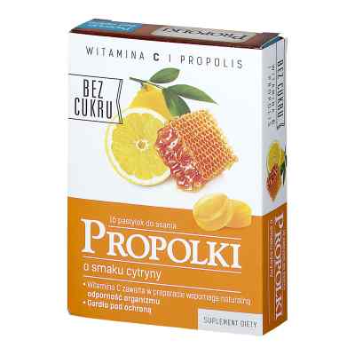 Propolki pastylki do ssania cytrynowe bez cukru 16  od APIMED KATOWICE PZN 08300853