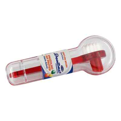 Prothesenbürste Dentonet klein+Reisebox 1 szt. od Megadent Deflogrip Gerhard Reeg PZN 06473099