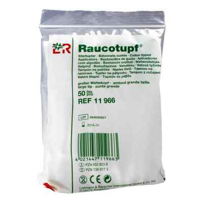Raucotupf pałeczki z watą (duża główka) 50 szt. od Lohmann & Rauscher GmbH & Co.KG PZN 01369173